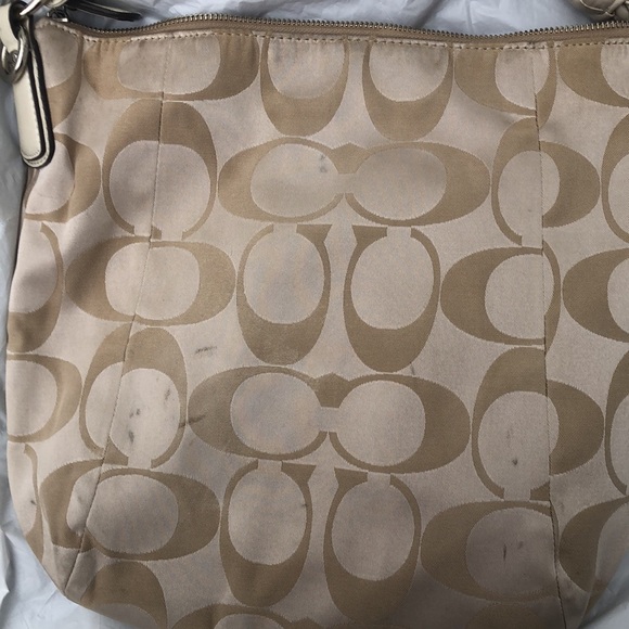 Coach Kristin Signature Sateen Hobo Bag Cream # 14904 - Picture 8 of 12